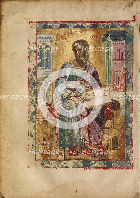 Saint Matthew Seated; Gospel Book, early 13th century. Creator: Unknown.