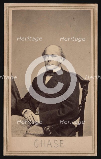Portrait of Salmon Portland Chase (1808-1873), Before 1873. Creator: Brady's National Photographic Portrait Galleries.