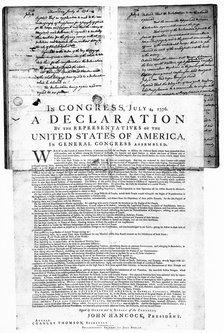 American Declaration of Independence, 4 July 1776. Artist: Unknown