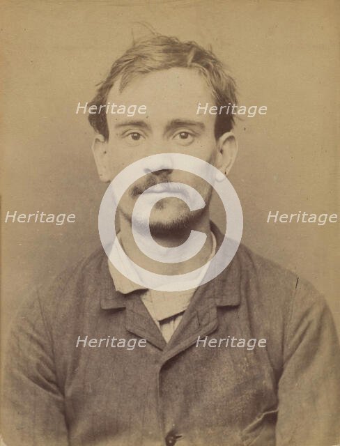 Coudry. Hubert, Louis. 24 ans, né à Paris XVe. Corroyeur. Anarchiste. 7/3/94., 1894. Creator: Alphonse Bertillon.