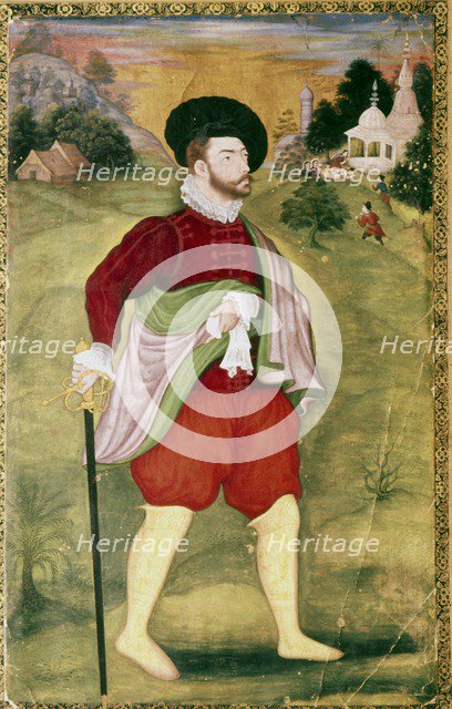 Portrait of a European, Mughal School, Akbar Period, late 16th Century. Artist: Unknown.