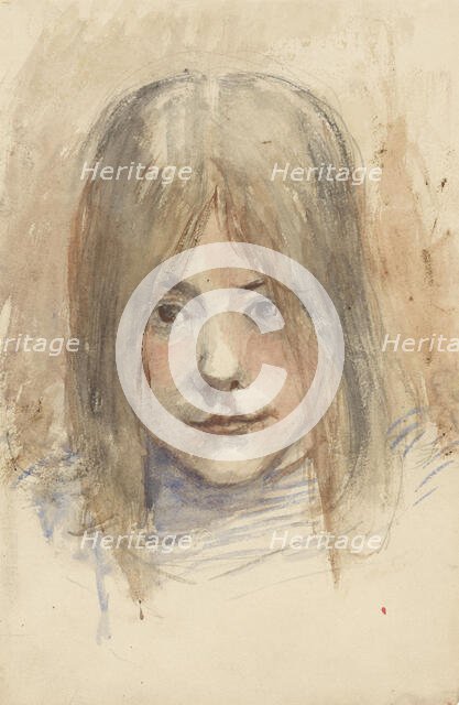 Portrait of a girl, 1834-1911. Creator: Jozef Israels.