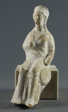 Statuette of a Seated Woman, 400-350 BCE. Creator: Unknown.