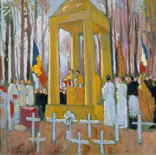 Messe devant la tombe d'Ernest Psichari, 1924. Creator: Denis, Maurice (1870-1943).