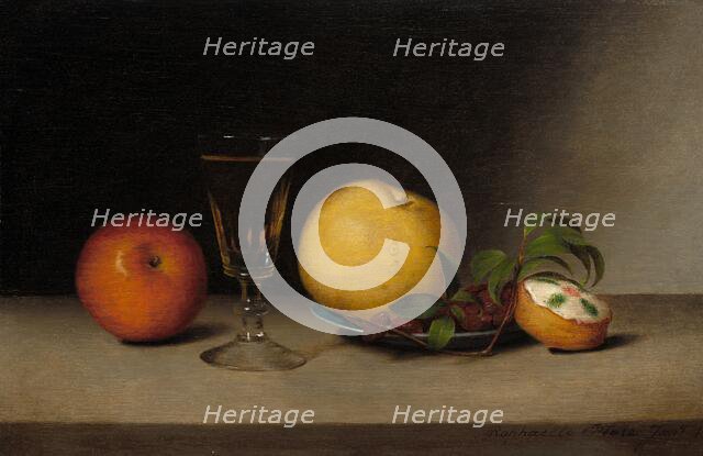 Still Life with Apples, Sherry, and Tea Cake, 1822. Creator: Raphaelle Peale.