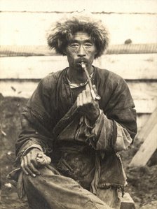 Manchu smoking a pipe, 1909. Creator: Vladimir Ivanovich Fedorov.