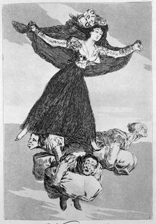 Los Caprichos, series of etchings by Francisco de Goya (1746-1828), plate 61: 'Volavérunt' (They …