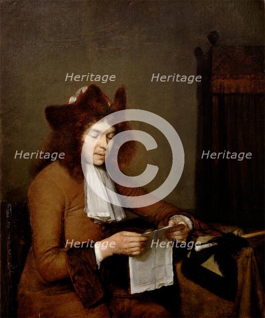 Young Man Reading, c1680. Creator: Gerard Terborch II.