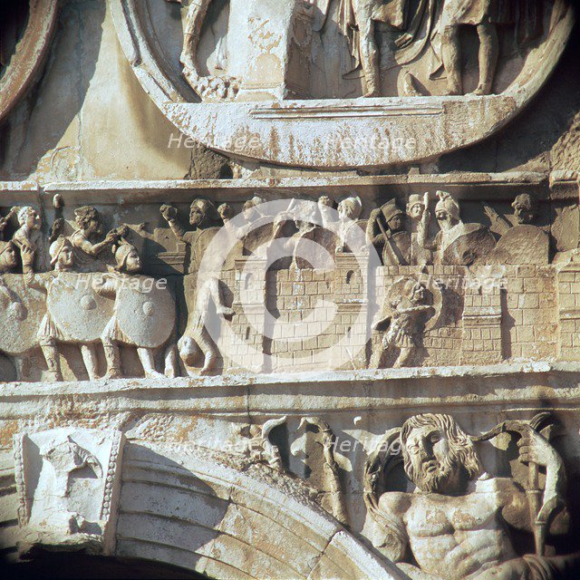 Depiction of the siege of Verona on the Arch of Constantine, 4th century BC. Artist: Unknown
