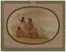 An Old Nayas Indian, His Granddaughter, and a Boy, 1855/1869. Creator: George Catlin.