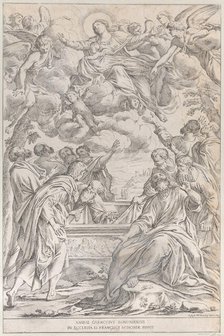 Plate 3: the Assumption of the Virgin, 1678. Creator: Giuseppe Maria Mitelli.
