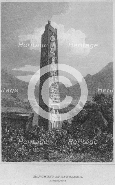 'Monument at Bewcastle. Northumberland', 1814. Artist: John Greig.