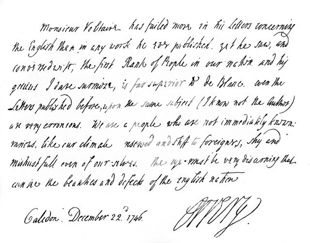 Extract of a letter from Lord Orrery to Dr Birch, 1746, (1840).Artist: John Boyle, Earl of Corke and Orrery