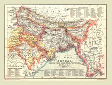 Map of Bengal, the North West and Central Provinces, and Assam, 1902.  Creator: Unknown.