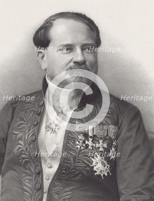 Portrait of the Composer Jean-Georges Kastner (1810-1867), 1866. Creator: Petit, Pierre Lanith (1831-1909).