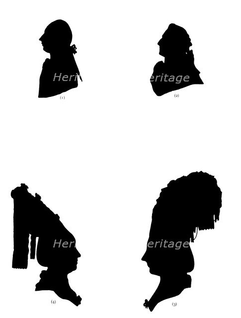 A study of four silhouettes, 1782 (1912). Artist: Unknown