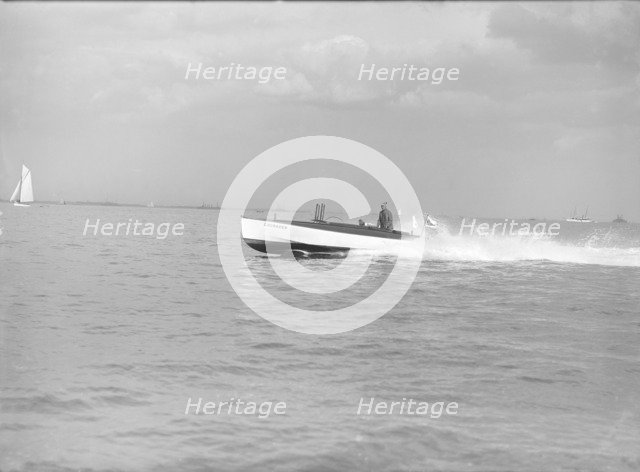 Planning motor boat 'Crusader', 1914. Creator: Kirk & Sons of Cowes.