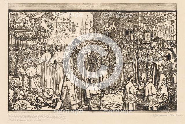 La Procession de la Fête-Dieu à Nantes, 1901. Creator: Auguste Louis Lepère (French, 1849-1918).