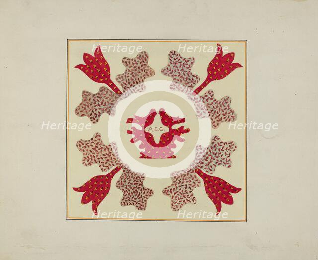 Pieced Autograph Quilt (1 Piece), c. 1936. Creators: Cornelius Christoffels, Margaret Linsley.