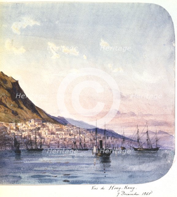 'View of Hong Kong, 7 December 1865'.  Artist: Jean Henri Zuber