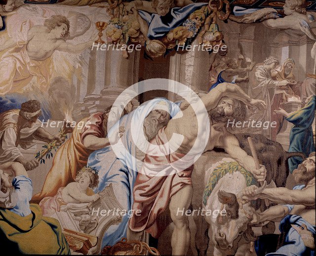 Detail of the tapestry 'Apotheosis of the Eucharist' by Rubens.