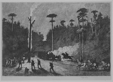 A Night March, Plate 16 from "Life Studies of the Great Army", 1876. Creator: Edwin Austin Forbes.