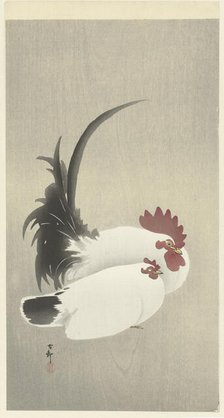 Rooster and hen, 1920-1930. Creator: Ohara, Koson (1877-1945).