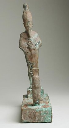 Group Figurine of Osiris Facing a Squatting Goddess (image 2 of 2), 26th-31st Dynasty (664-332 BCE). Creator: Unknown.