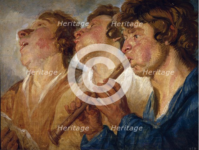 Three Buskers. Artist: Jordaens, Jacob (1593-1678)