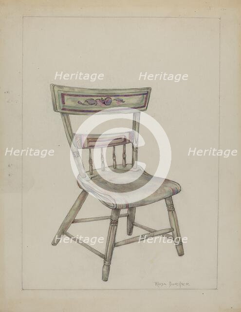 Pa. German Chair, c. 1940. Creator: Rosa Burger.