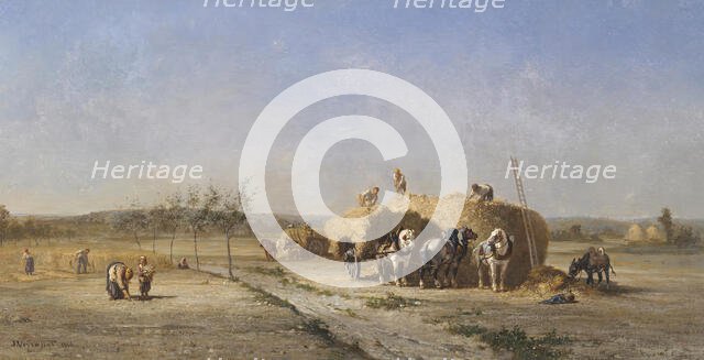 Harvest Scene, 1866. Creator: Jules Jacques Veyrassat.