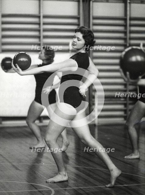 Princess Birgitta of Sweden in a show at the National Gymnastic Institute, 1958. Artist: Unknown