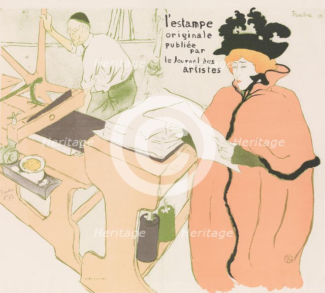 Cover for L'Estampe originale, Album I, publiée par les Journal des Artistes, 1893., 1893. Creator: Henri de Toulouse-Lautrec.
