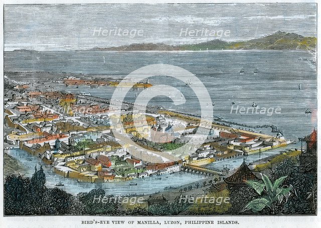 'Bird's eye view of Manilla, Luzon, Philippine Islands', c1880. Artist: Unknown