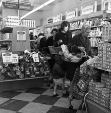 Opening of Brough's supermarket, Thurnscoe, South Yorkshire, 1963. Artist: Michael Walters