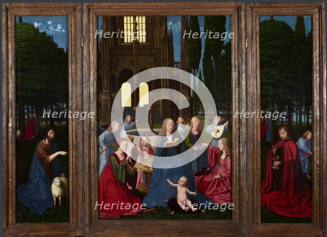 The Virgin and Child with Saints and Angels in a Garden, c. 1500. Artist: Netherlandish master  