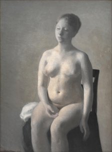 Seated Female Nude, 1889. Creator: Vilhelm Hammershøi.