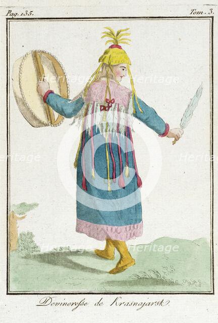 Costume Plate (Devineresse de Krasnajarsk), late 18th to early 19th century. Creator: Jacques Grasset de Saint-Sauveur.