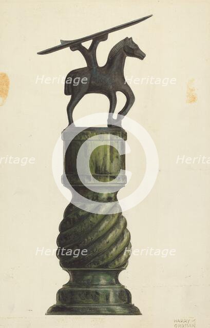 Shoe Shine Foot Rest, 1935/1942. Creator: Stanley Mazur.