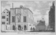 Christ's Hospital with Christ Church, Newgate Street in the background, City of London, 1761. Artist: James Taylor