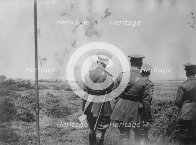 King George V sees trench bombing, 7 Jul 1917. Creator: Bain News Service.