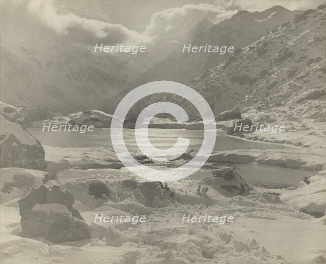 Storm in the mountains, Mt Cook, N.Z,  c.1938-1946. Creator: Thelma Kent.