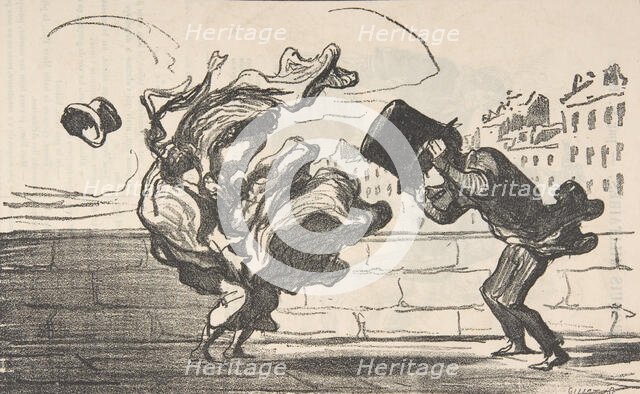 Un coup de vent non prédit par Mathieu (de la Drôme), 1864. Creator: Honore Daumier.