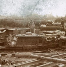 Railway mounting for Big Bertha gun, c1914-c1918. Artist: Unknown.