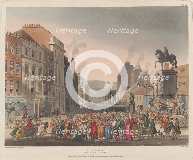 Pillory, Charing Cross, April 1, 1809., April 1, 1809. Creator: J. Bluck.