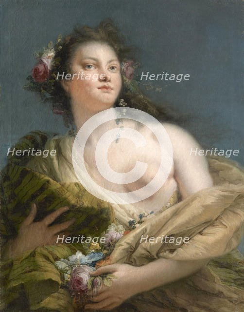Portrait of a Lady as Flora, ca 1760. Creator: Tiepolo, Giambattista (1696-1770).