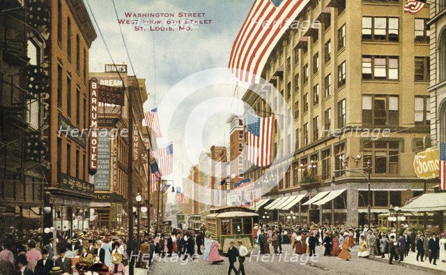 Washington Street, St Louis, Missouri, USA, 1910. Artist: Unknown