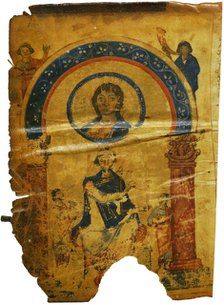 The Chludov Psalter. Christ Emmanuel. King David Enthroned, ca 850.