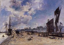 Quay at Honfleur. Artist: Jongkind, Johan Barthold (1819-1891)