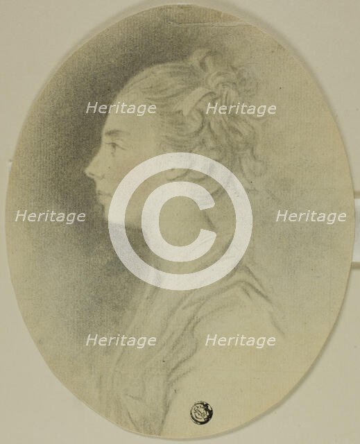 Young Woman in Profile with Ribbon in Her Hair, 18th century. Creator: Unknown.